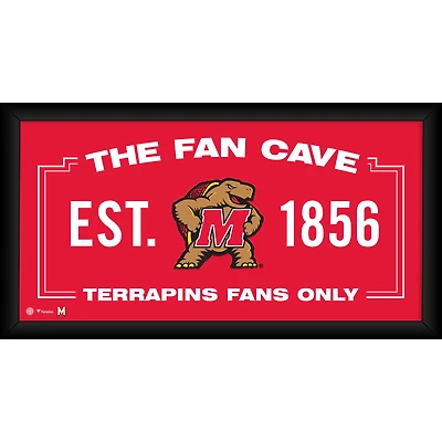 Maryland Terrapins Framed 10" x 20" Fan Cave Collage