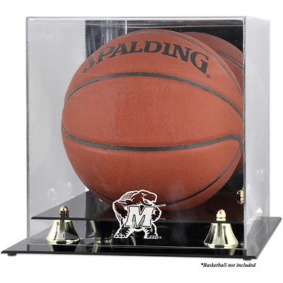 Maryland Terrapins Golden Classic Logo Basketball Display Case with Mirror Back