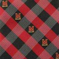 Maryland Terrapins Woven Checkered Tie - Red/Black
