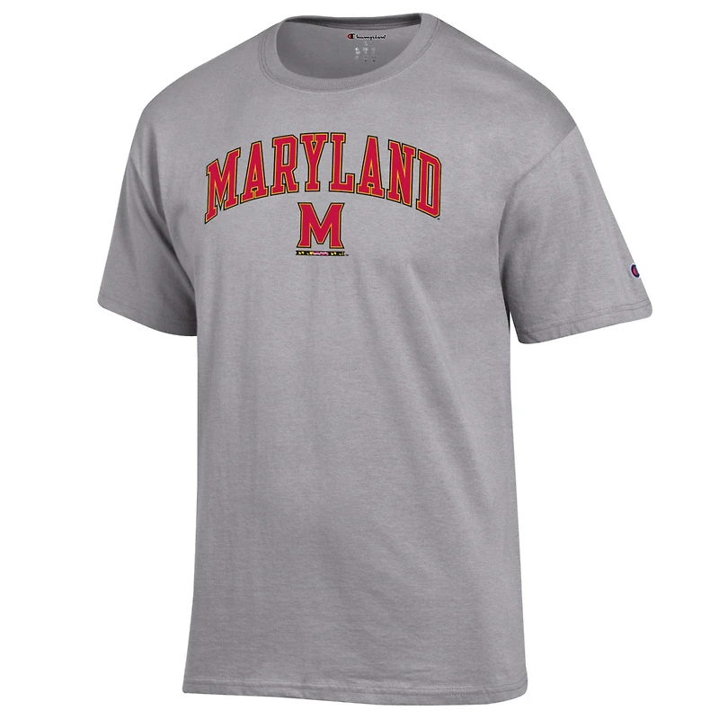T-shirt rouge Champion pour homme avec logo Arch Over des Maryland Terrapins