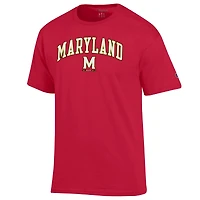 T-shirt rouge Champion pour homme avec logo Arch Over des Maryland Terrapins