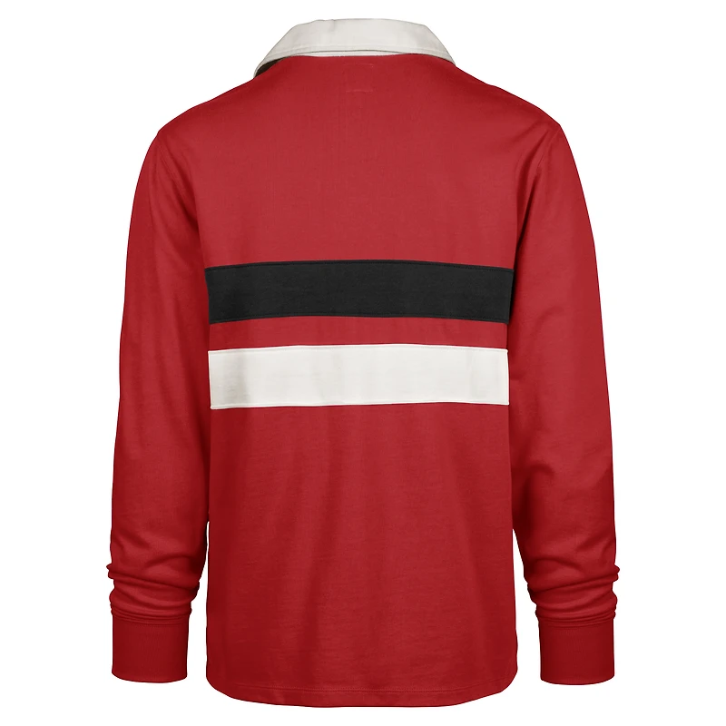 Men's '47 Red Maryland Terrapins Clubhouse Knox Thames Long Sleeve Rugby Polo