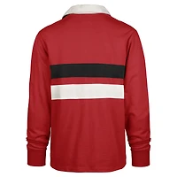 Men's '47 Red Maryland Terrapins Clubhouse Knox Thames Long Sleeve Rugby Polo
