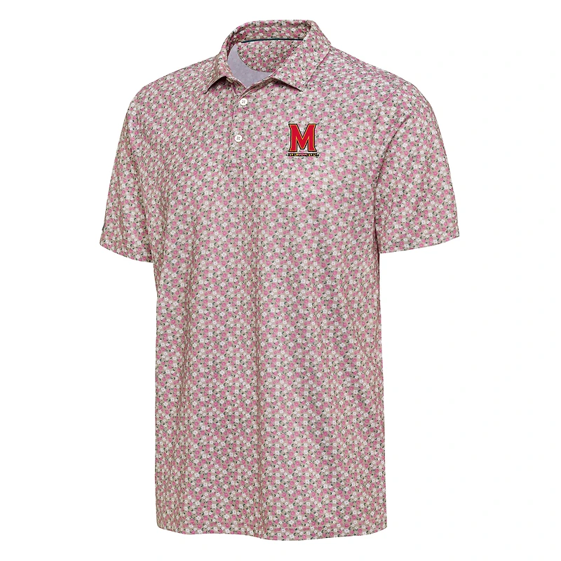 Polo Antigua rose pour homme, Maryland Terrapins, couleur bois de cornouiller sec du désert