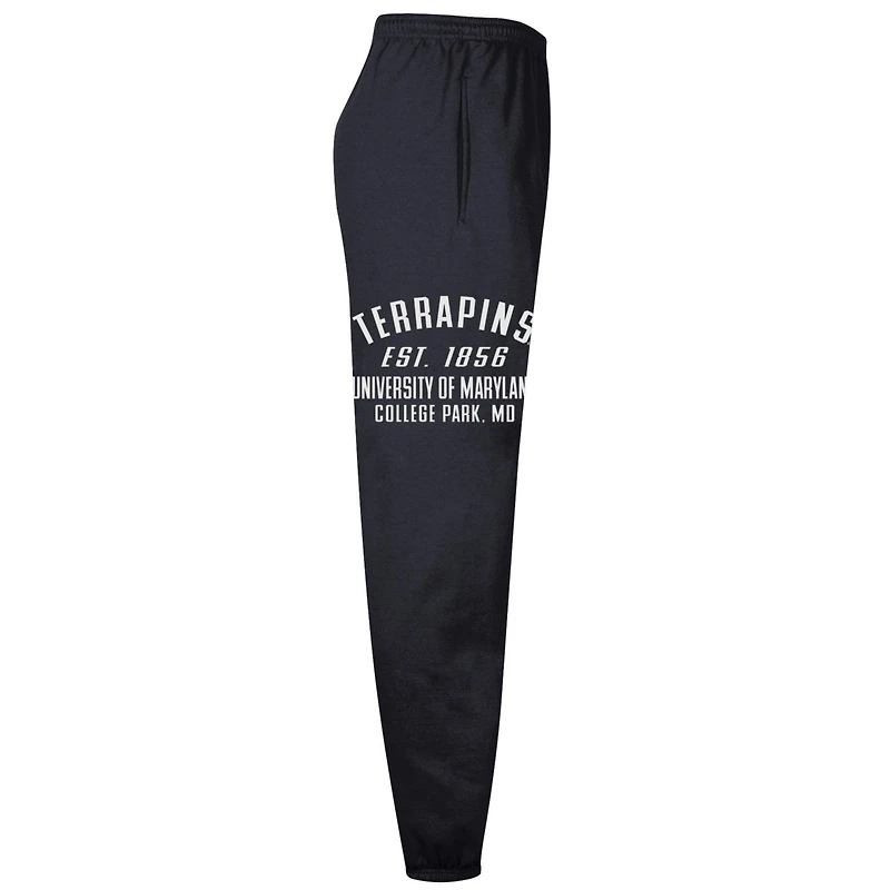 Men's Champion  Black Maryland Terrapins Powerblend Banded Fleece Sweatpants