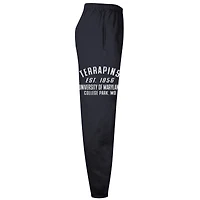 Men's Champion  Black Maryland Terrapins Powerblend Banded Fleece Sweatpants