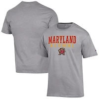 Men's Champion  Gray Maryland Terrapins Alumni Logo Stack T-Shirt