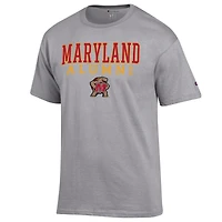 Men's Champion  Gray Maryland Terrapins Alumni Logo Stack T-Shirt
