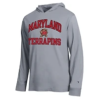 T-shirt à capuche manches longues Champion Heather Gray Maryland Terrapins High Motor All-Star pour homme