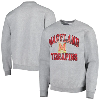 Men's Champion Heather Gray Maryland Terrapins High Motor Pullover Sweatshirt