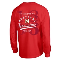 Men's Champion  Red Maryland Terrapins Laminated All-Star Long Sleeve T-Shirt