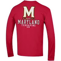 T-shirt à manches longues Champion Maryland Terrapins Team Stack pour homme, rouge