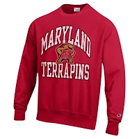 Men's Champion Red Maryland Terrapins Vault Late Night Reverse Weave Pullover Sweatshirt