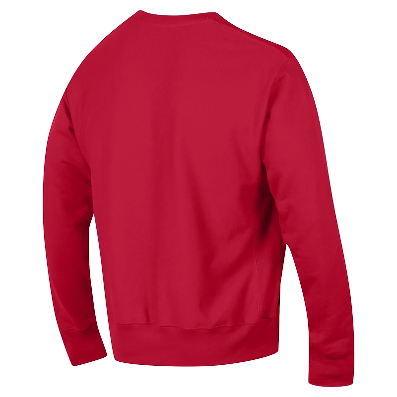 Men's Champion Red Maryland Terrapins Vault Late Night Reverse Weave Pullover Sweatshirt