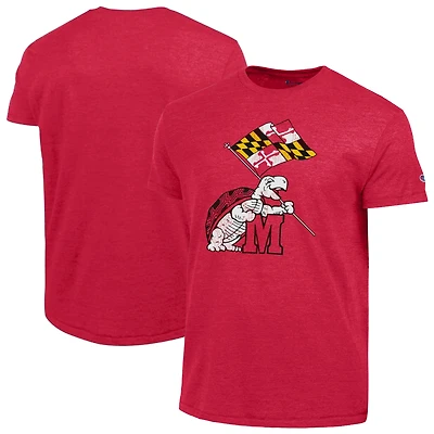 Men's Champion  Red Maryland Terrapins Vintage Triumph Tri-Blend T-Shirt