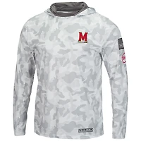 Colosseum Arctic Camo Maryland Terrapins OHT Military Appreciation Sweat à capuche manches longues pour homme