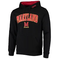 Men's Colosseum Black Maryland Terrapins Arch & Logo 3.0 Pullover Hoodie
