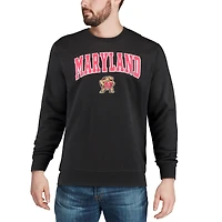 Sweat-shirt à col rond Colosseum noir pour homme, motif arche et logo Maryland Terrapins