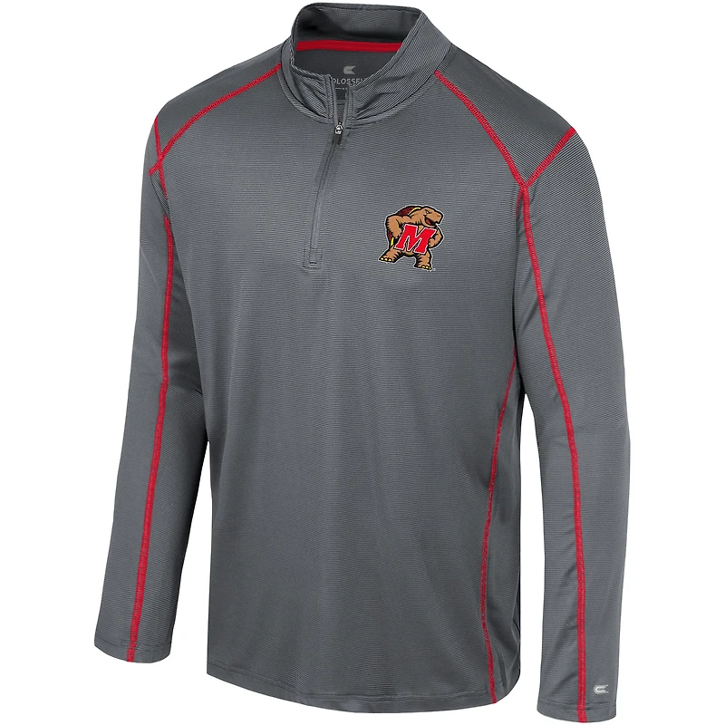 Men's Colosseum Black Maryland Terrapins Cameron Quarter-Zip Windshirt