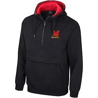 Sweat à capuche demi-zip Colosseum pour hommes, noir, Maryland Terrapins