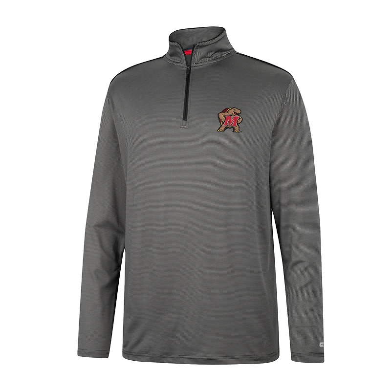 Men's Colosseum Charcoal Maryland Terrapins Logo Quarter-Zip Windshirt