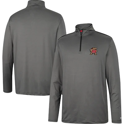 Men's Colosseum Charcoal Maryland Terrapins Logo Quarter-Zip Windshirt