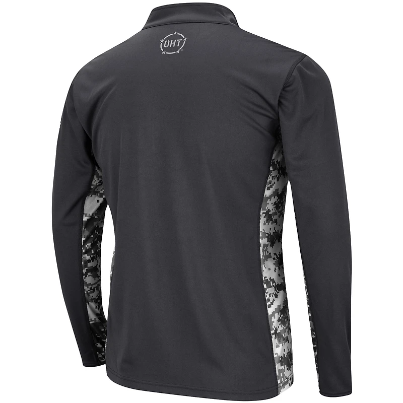 Men's Colosseum Charcoal Maryland Terrapins OHT Military Appreciation Digital Camo Lightweight Quarter-Zip Pullover