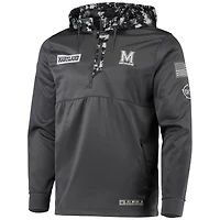 Men's Colosseum Charcoal Maryland Terrapins OHT Military Appreciation Digital Camo Quarter-Zip Hoodie