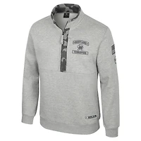 Veste polaire à fermeture éclair quart de tour Colosseum Heather Gray Maryland Terrapins OORAH OHT Military Appreciation pour homme