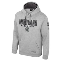 Sweat à capuche imprimé militaire Oorah OHT pour homme Colosseum Heather Gray Maryland Terrapins