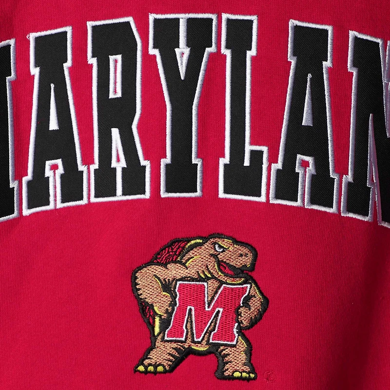 Men's Colosseum Maryland Terrapins Arch & Logo Crew Neck Sweatshirt