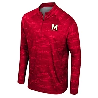 Men's Colosseum Red Maryland Terrapins Carson Raglan Quarter-Zip Jacket