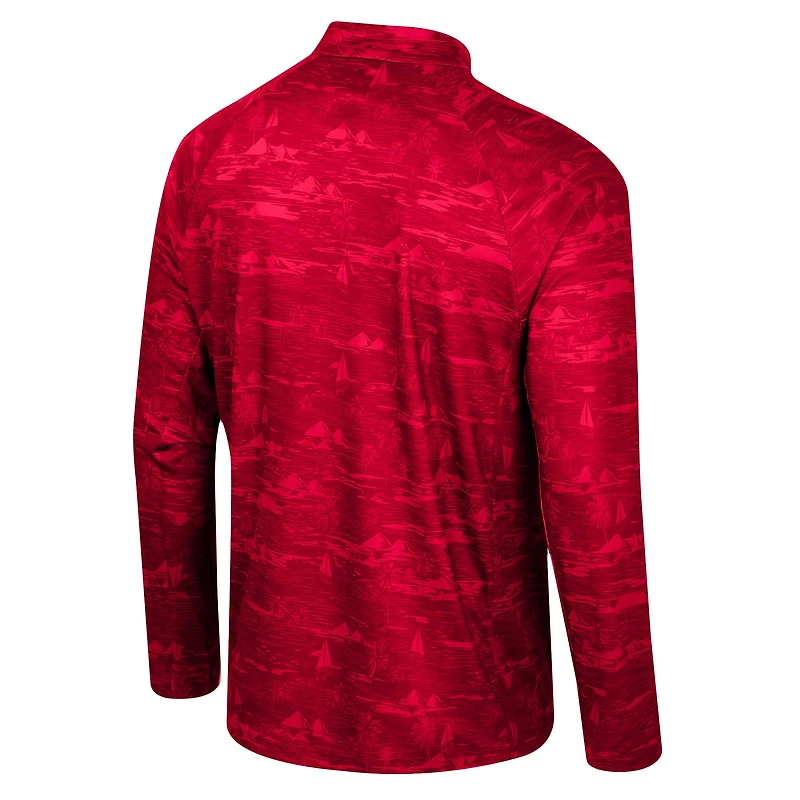 Veste à quart de zip Colosseum Red Maryland Terrapins Carson Raglan pour hommes