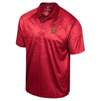 Men's Colosseum Red Maryland Terrapins Honeycomb Raglan Polo