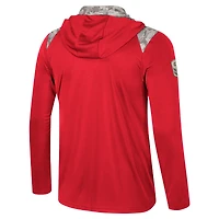 Men's Colosseum Red Maryland Terrapins OHT Military Appreciation Quarter-Zip Hoodie Jacket