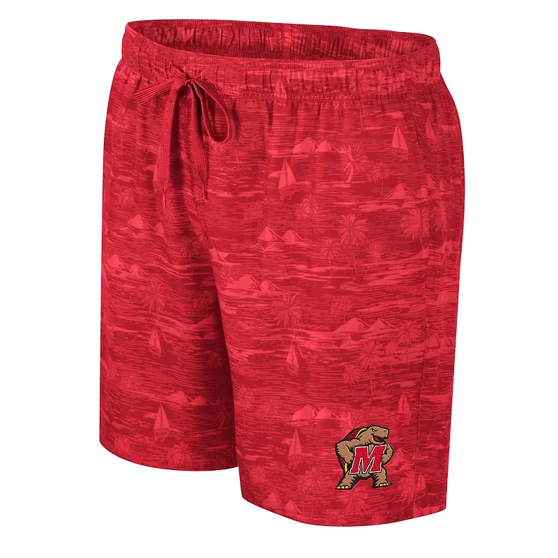 Men's Colosseum Red Maryland Terrapins Ozark Swim Shorts
