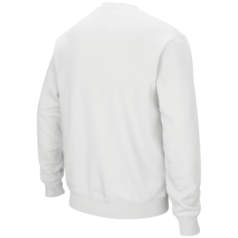 Men's Colosseum White Maryland Terrapins Arch & Logo Crew Neck Sweatshirt