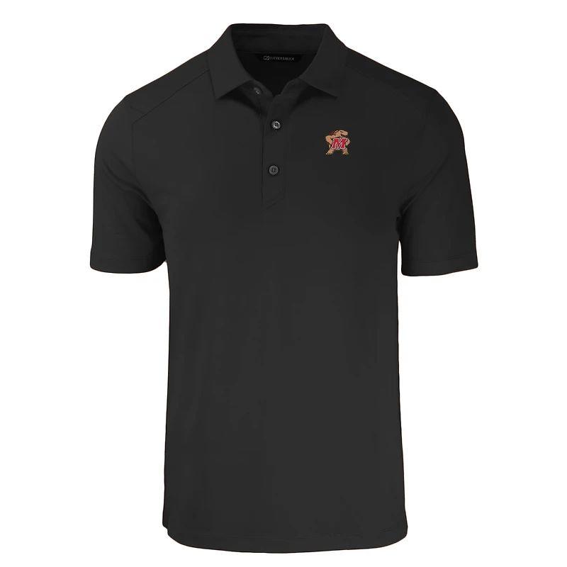 Men's Cutter & Buck Black Maryland Terrapins Big Tall Forge Eco Stretch Recycled Polo