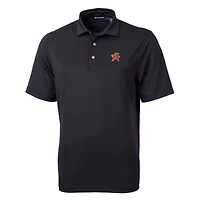 Polo recyclé Cutter & Buck Black Maryland Terrapins pour homme, grandes tailles, modèle Virtue Eco Piqué.