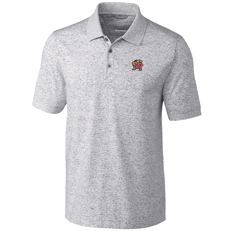 Men's Cutter & Buck Gray Maryland Terrapins Big Tall Advantage Space Dye Polo
