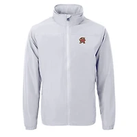 Veste zippée intégrale en tricot recyclé Charter pour homme, couleur grise, style Maryland Terrapins, de coupe Cutter & Buck, grande taille