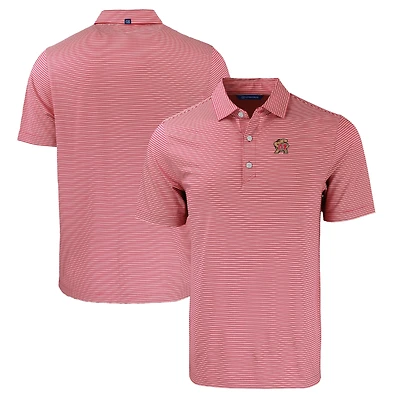 Men's Cutter & Buck Red/White Maryland Terrapins Big Tall Forge Eco Double Stripe Stretch Recycled Polo