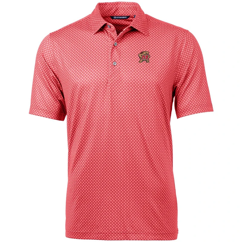 Polo Cutter & Buck pour homme, rouge, Maryland Terrapins, grandes tailles, imprimé bannière brochet