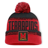 Men's Fanatics Red/Black Maryland Terrapins Thrive Cuffed Knit Hat with Pom