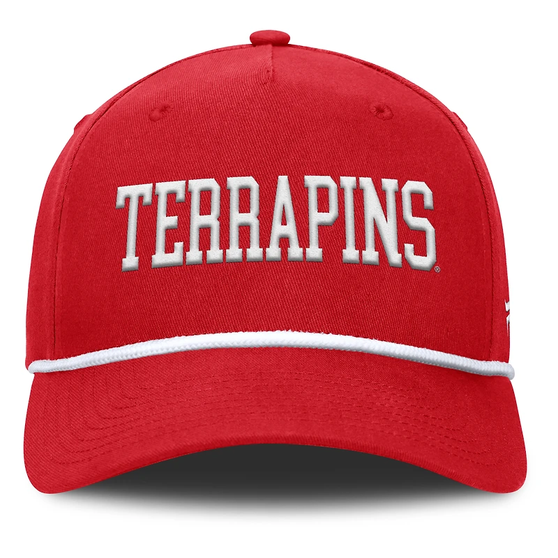 Men's Fanatics Red Maryland Terrapins Foul Ball Rope Adjustable Hat