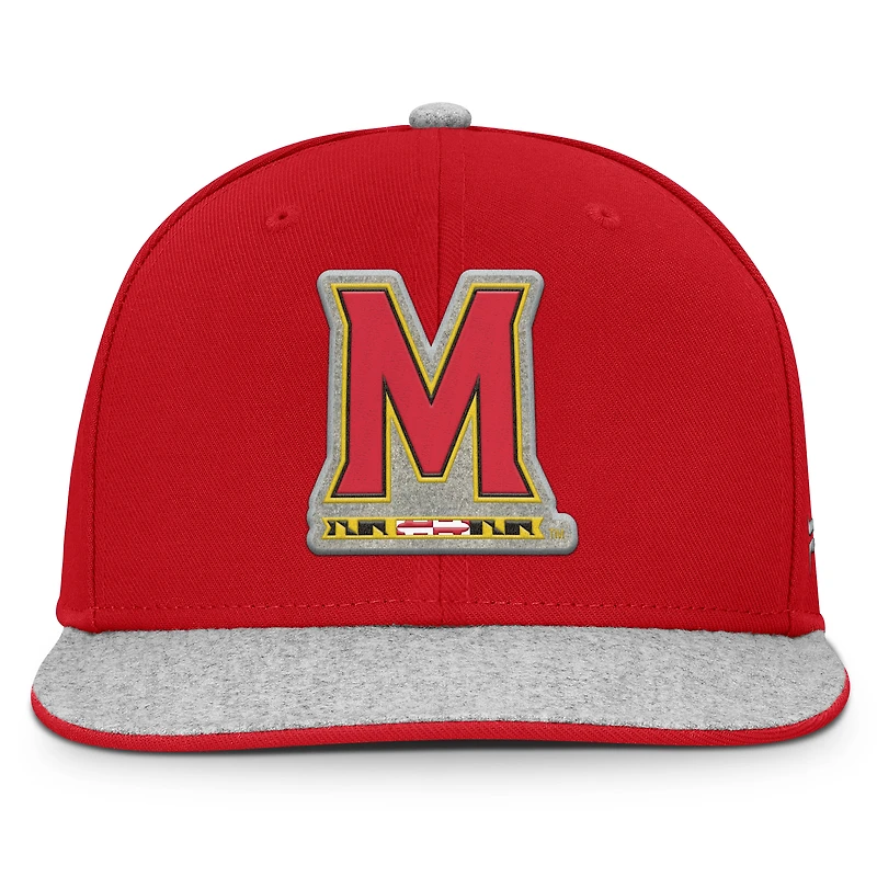 Casquette snapback en loden rouge Maryland Terrapins Fanatics pour homme