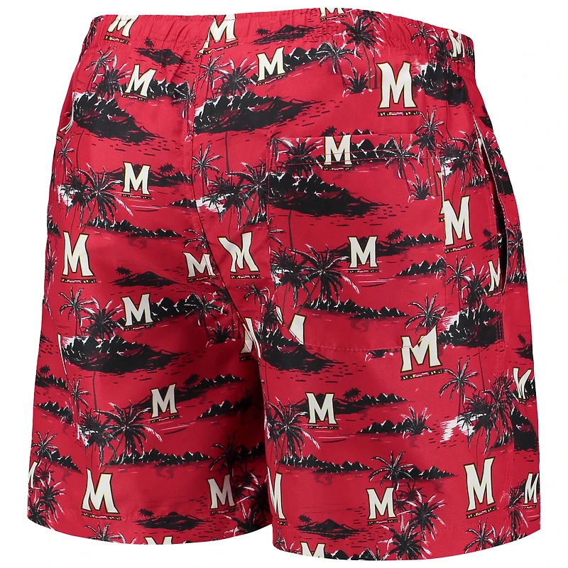 Men's FOCO Red Maryland Terrapins Island Palm Swim Trunks