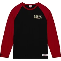 Men's Mitchell & Ness Black Maryland Terrapins Legendary Slub Raglan Long Sleeve T-Shirt