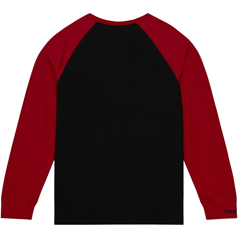 Men's Mitchell & Ness Black Maryland Terrapins Legendary Slub Raglan Long Sleeve T-Shirt