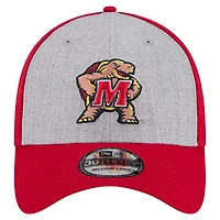 Men's New Era Heather Gray/Red Maryland Terrapins Two-Tone 39THIRTY Flex Hat